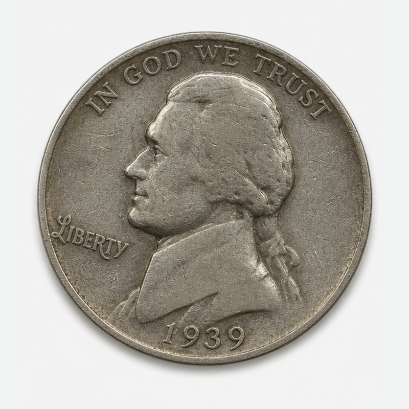 1939-D Jefferson Nickel obverse
