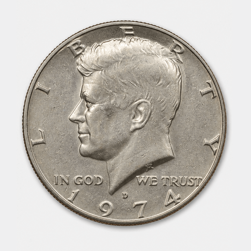 1974-D Doubled Die Obverse Kennedy Half Dollar obverse