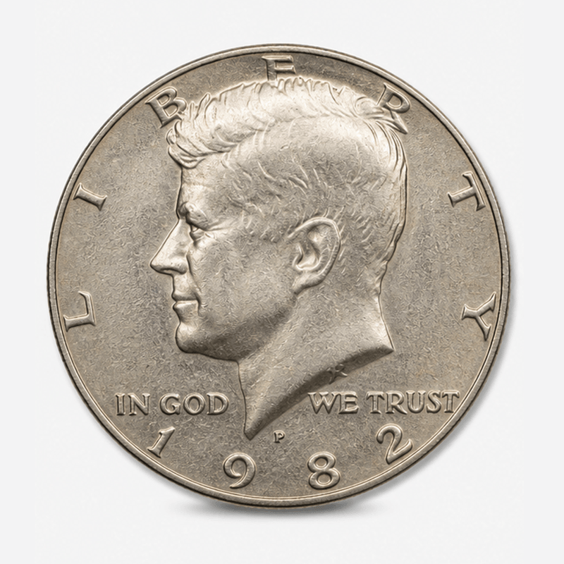 1982-P Kennedy Half Dollar obverse