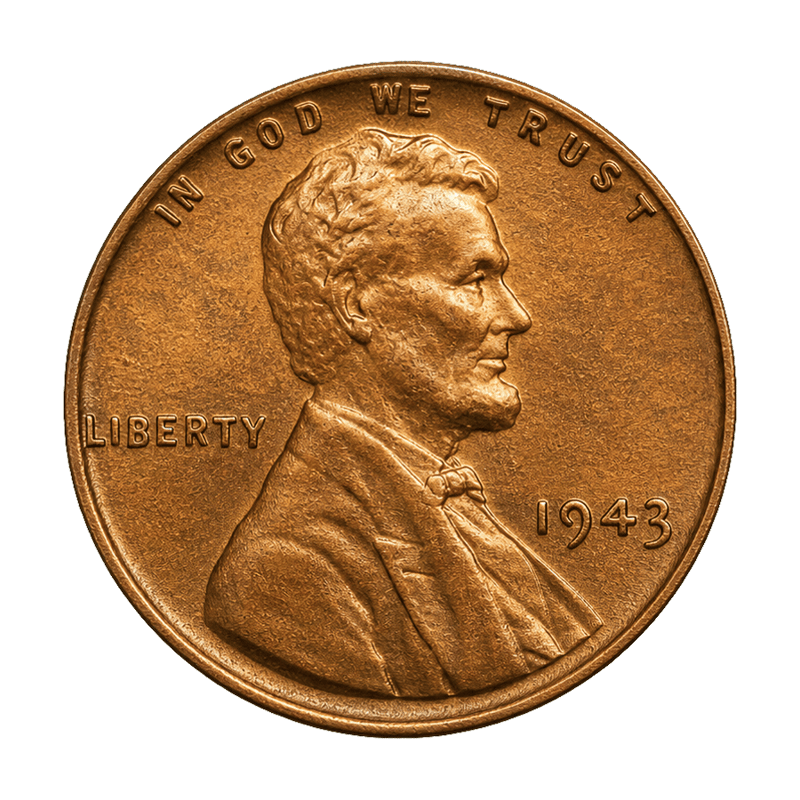 1943 Bronze/copper error Lincoln Wheat Penny obverse