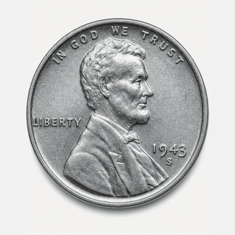1943-P Steel cent Lincoln Wheat Penny obverse
