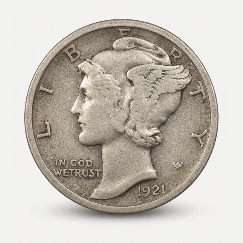 1921 Mercury Dime obverse