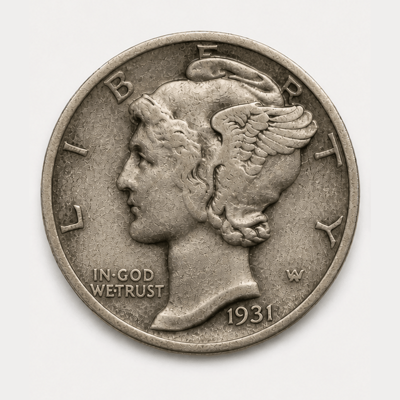 1931-D Mercury Dime obverse