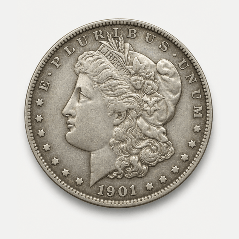 1901 Morgan Silver Dollar obverse