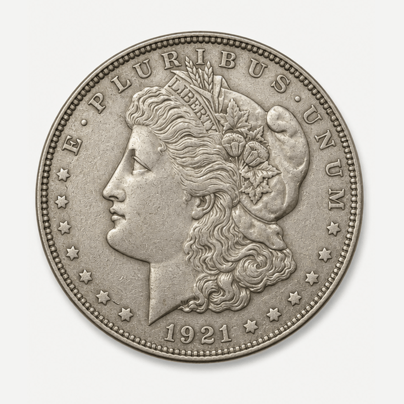 1921 Morgan Silver Dollar obverse