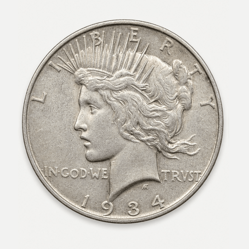 1934-S Peace Dollar obverse