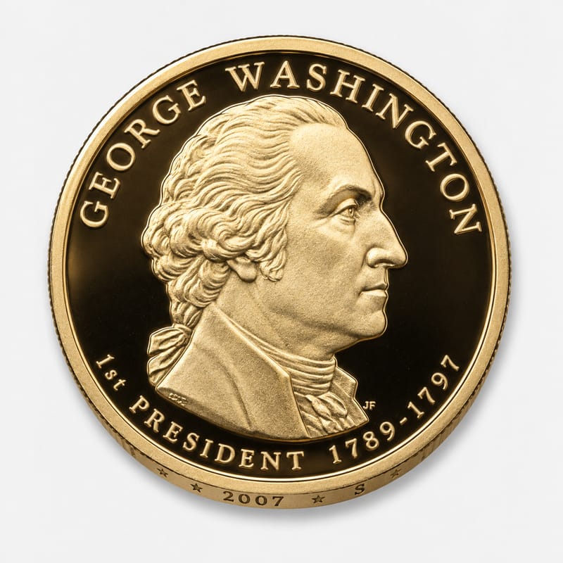 2007-S George Washington Presidential Dollar obverse