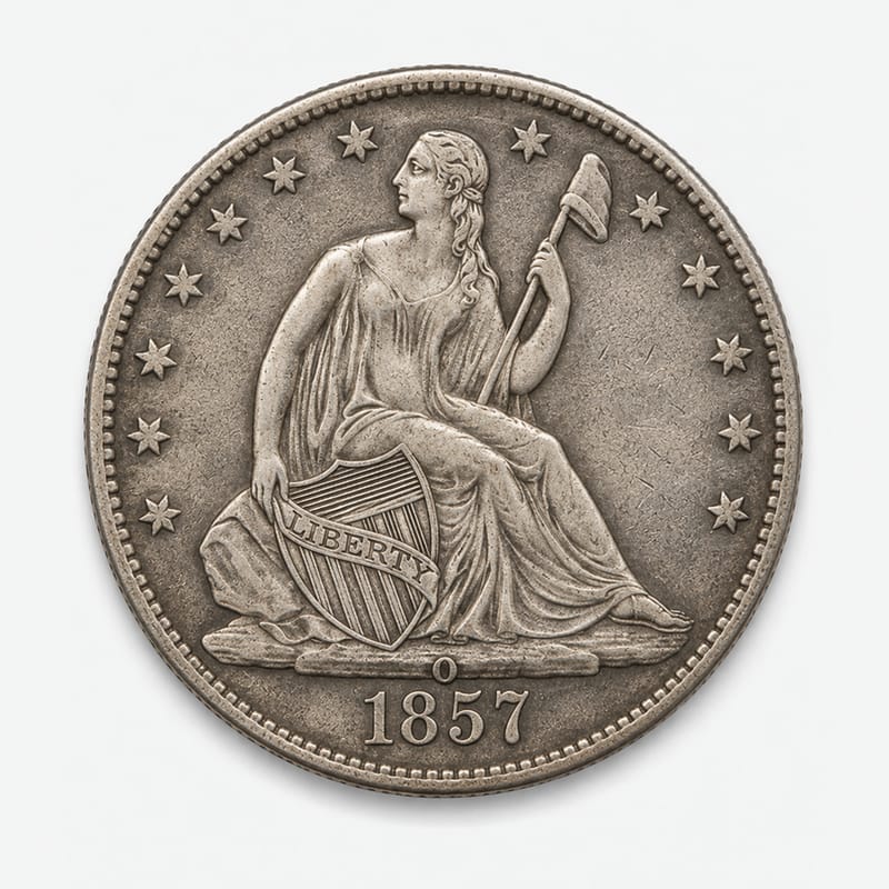 1857-O Seated Liberty Half Dollar obverse