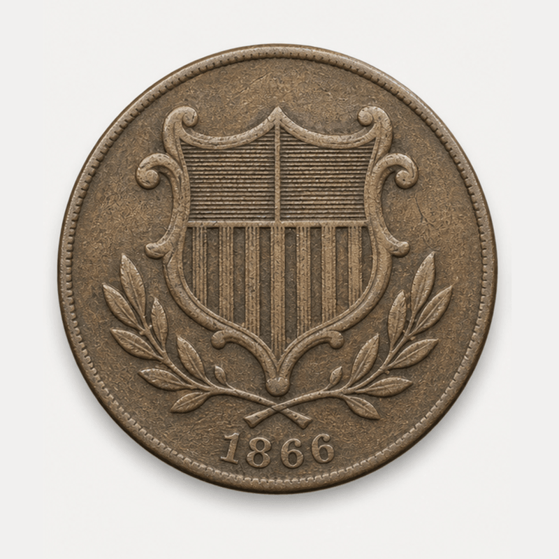 1866 With Rays Shield Nickel obverse