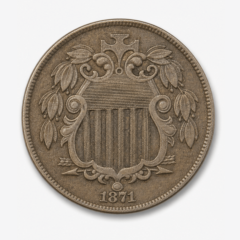 1871 Shield Nickel obverse