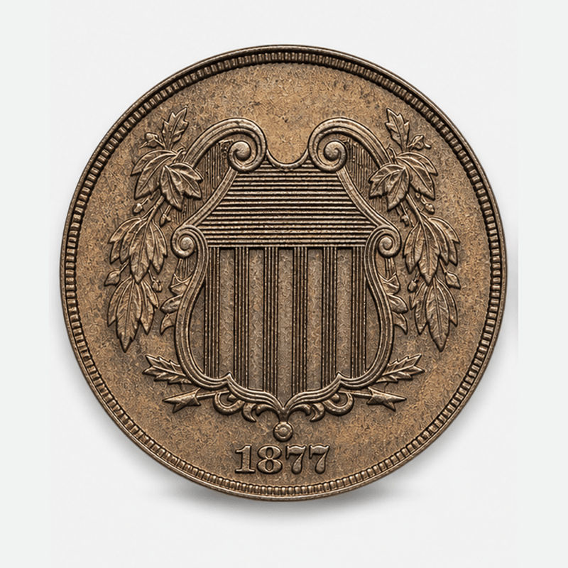 1877 Proof Only Shield Nickel obverse