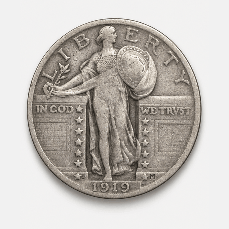 1919-D Standing Liberty Quarter obverse