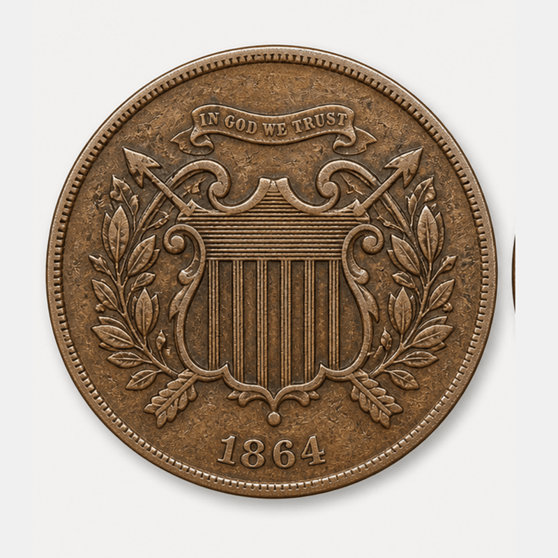 1864 Small Motto Two-Cent Piece obverse