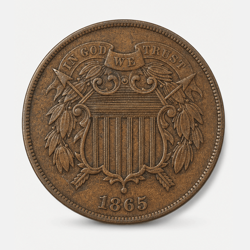 1865 Two-Cent Piece obverse