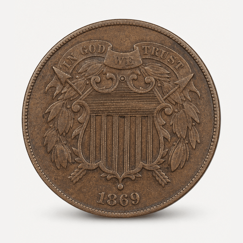 1869 Two-Cent Piece obverse