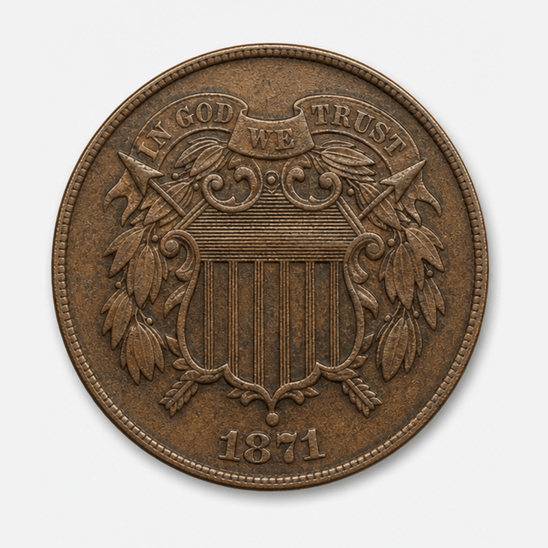 1871 Two-Cent Piece obverse
