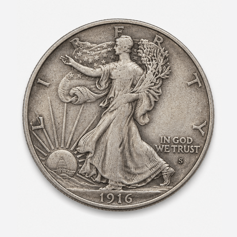 1916-S Walking Liberty Half Dollar obverse
