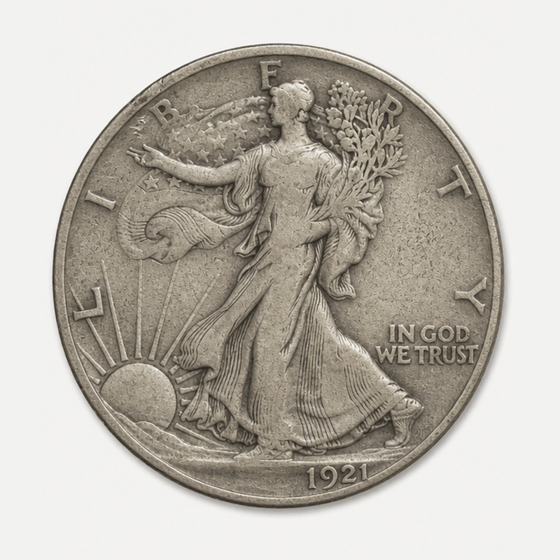 1921-D Walking Liberty Half Dollar obverse