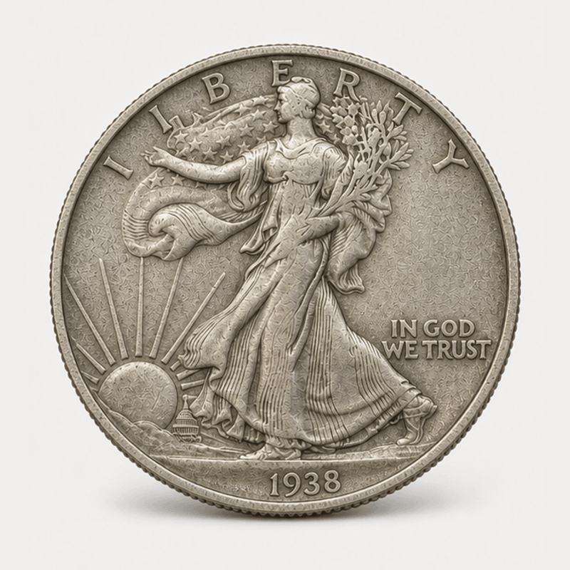 1938-D Walking Liberty Half Dollar obverse