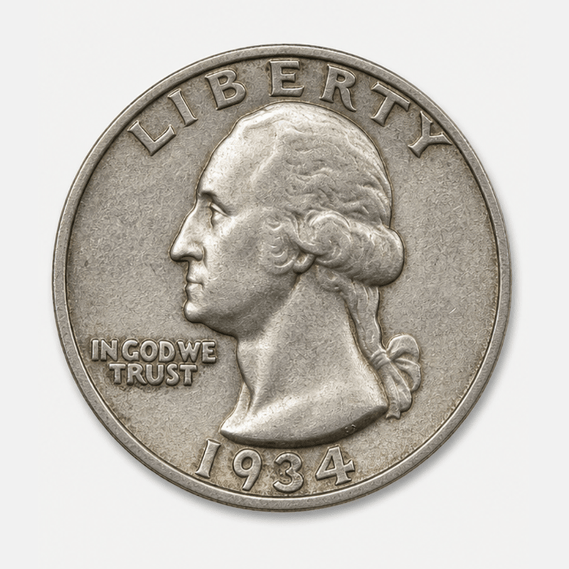 1934 Doubled Die Obverse Washington Quarter obverse