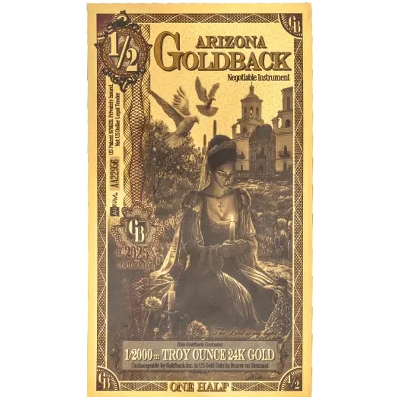 2025 Arizona 1/2 GoldBack *ALPHA SERIES* Fractional Gold Note #2