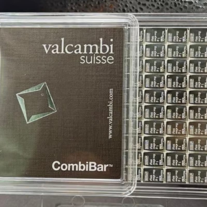 100 x 1g .999 Silver Valcambi Suisse Combibar 