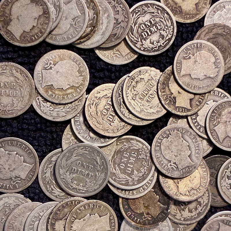 1-BARBER DIME-90% SILVER