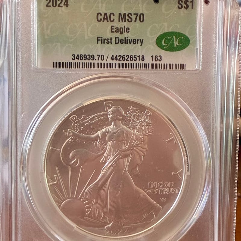 🔥2024 ASE 1 oz silver CAC MS70🔥