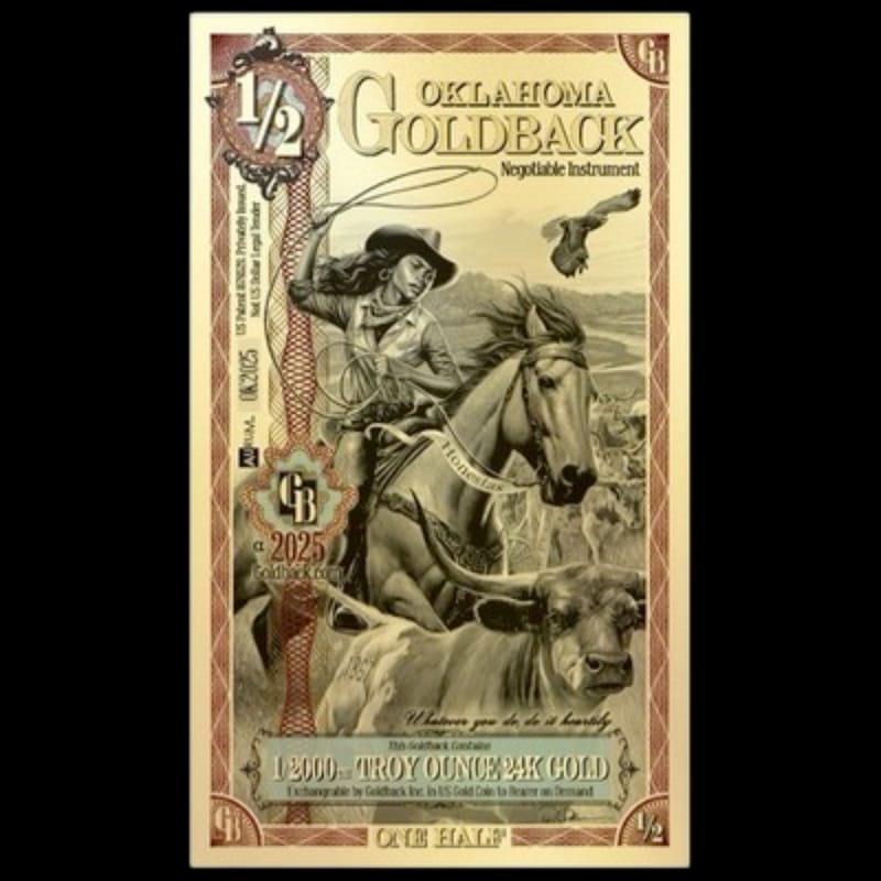 2025 Oklahoma 1/2 goldback 