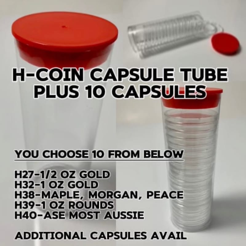 *⬇️PRICE⬇️*COIN CAPSULE TUBE H SIZE + 10 capsules