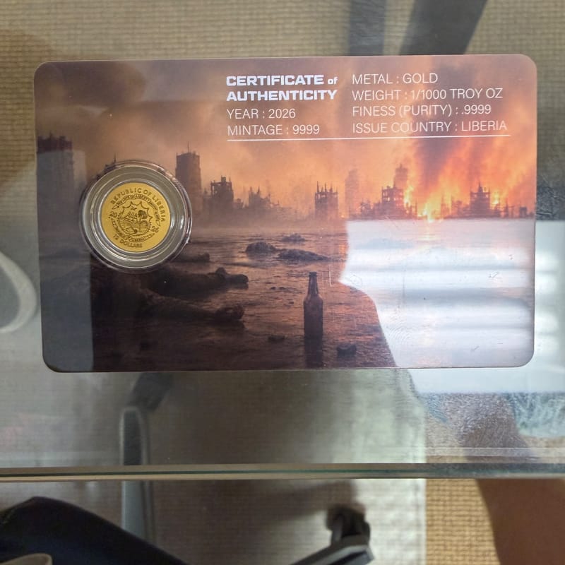 Zombie Apocalypse - 1/1000oz .9999 Gold in Assay