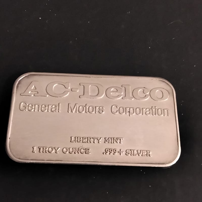 Vintage AC-Delco GM General Motors 1 oz Silver Bar