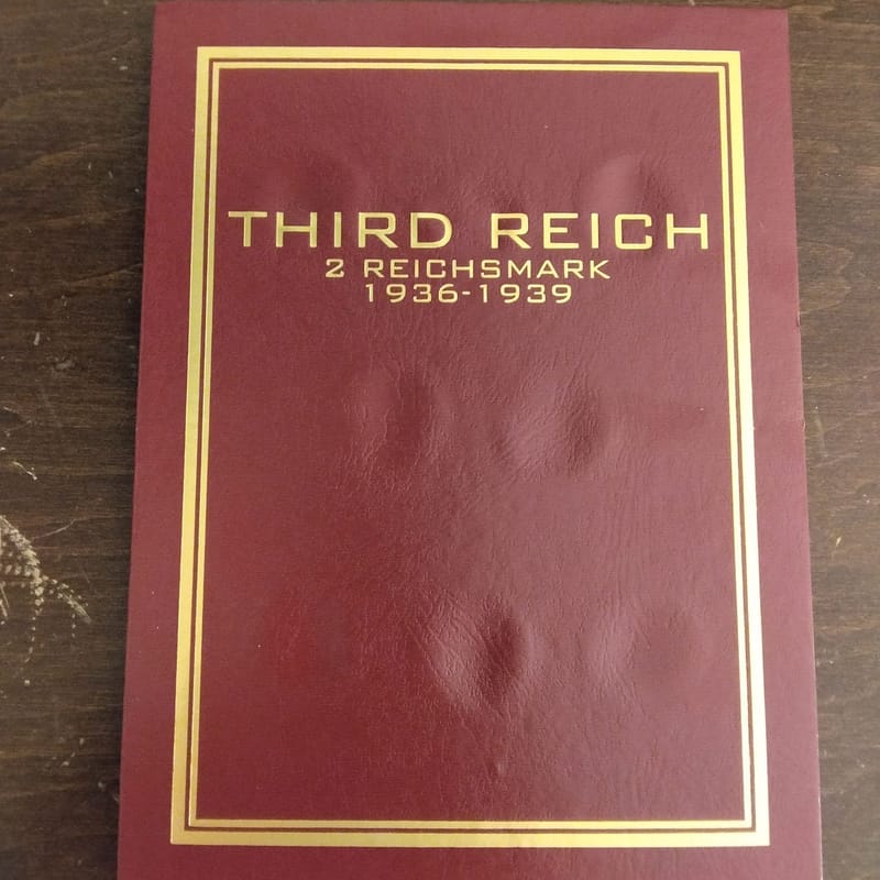 Third Reich 2 Reichsmark Silver Coin Folder