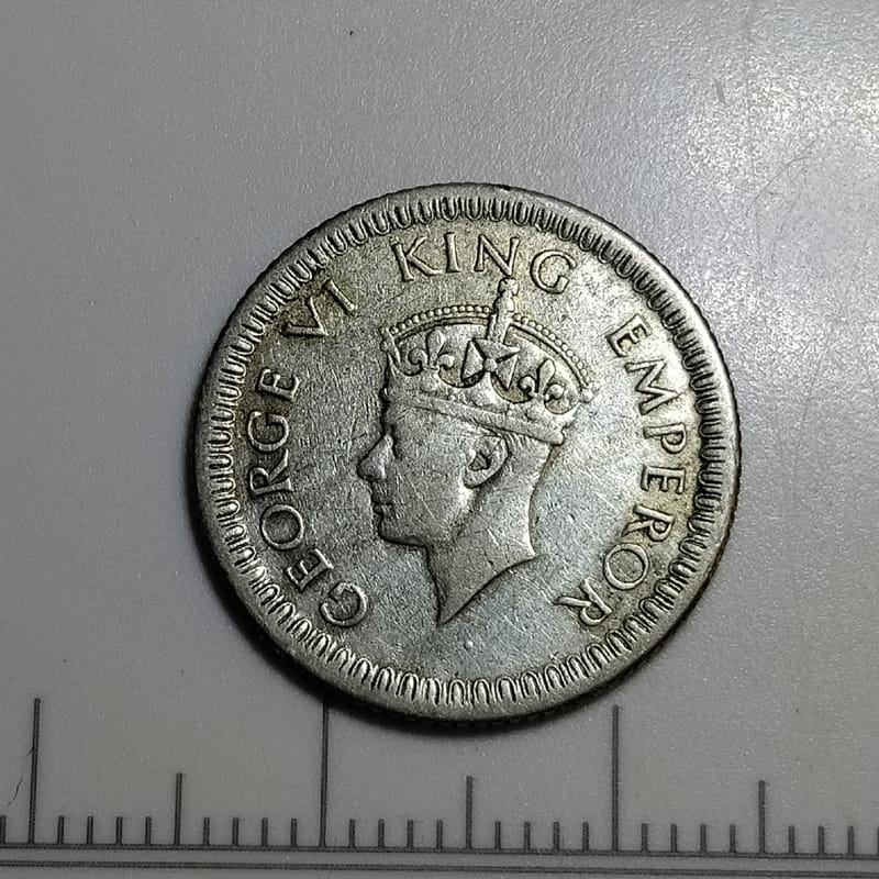 Silver 1942 1/4 Rupee