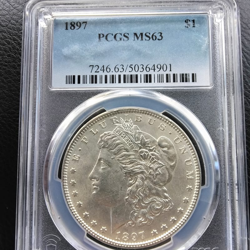2 coin LOT PCGS MS-63 Morgan silver dollars
