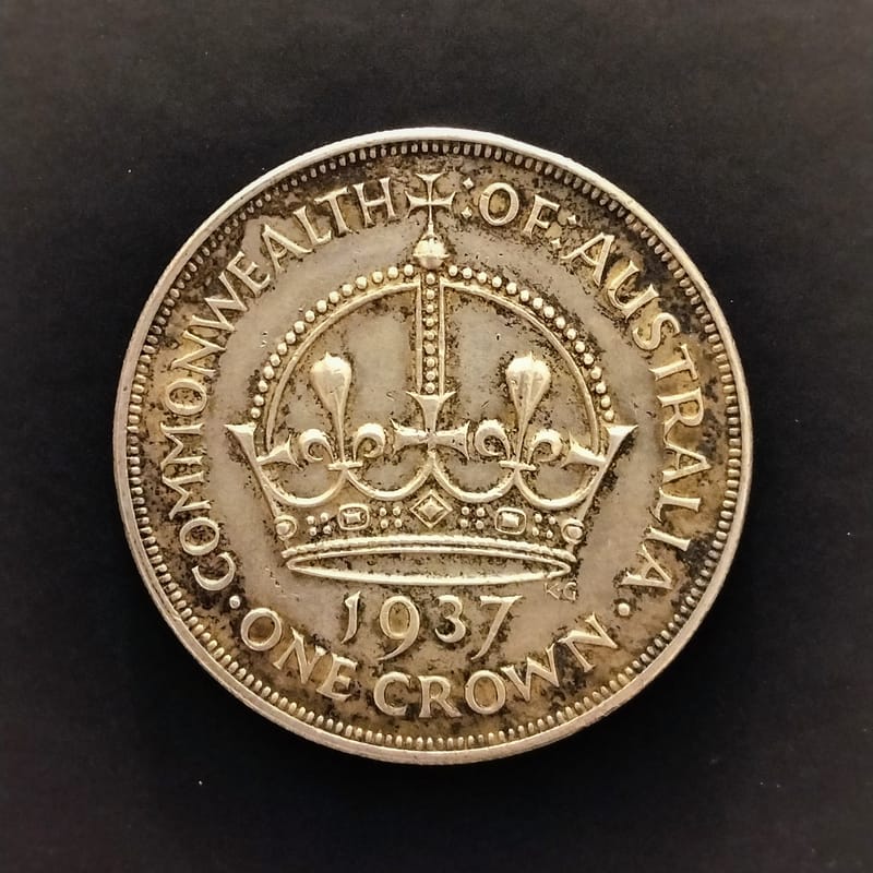 Silver 1937 Australian 1 crown