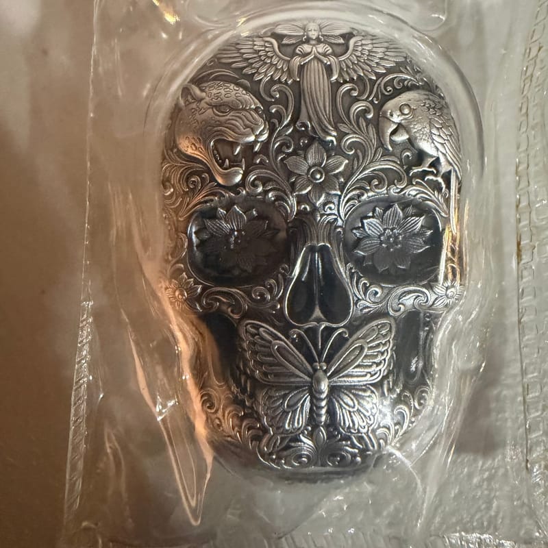 Korea Calaverade plata skull stacker 2oz Silver