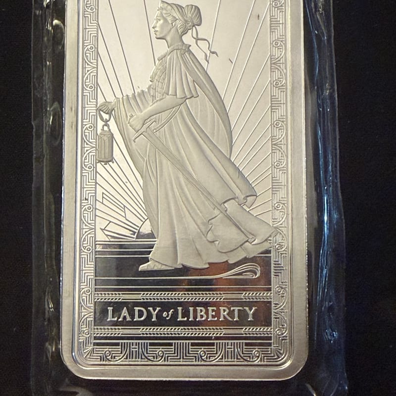 10oz Pamp Lady Of Liberty .999 Fine Silver