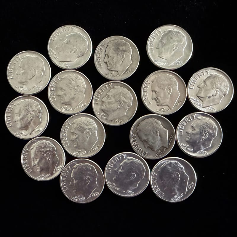 Random Pre-1965 Roosevelt Silver Dime 90% Silver