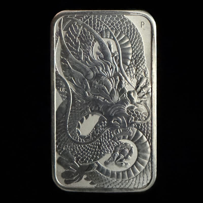 2021 Silver Dragon Australia 1 oz Rectangular Coin