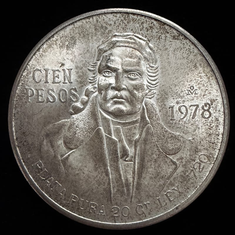 1978 Mexico 100 Pesos Coin .720 Silver