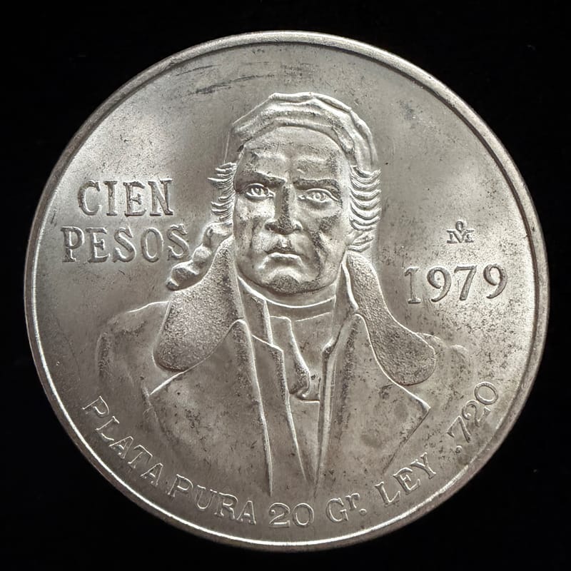1979 Mexico 100 Pesos Coin .720 Silver
