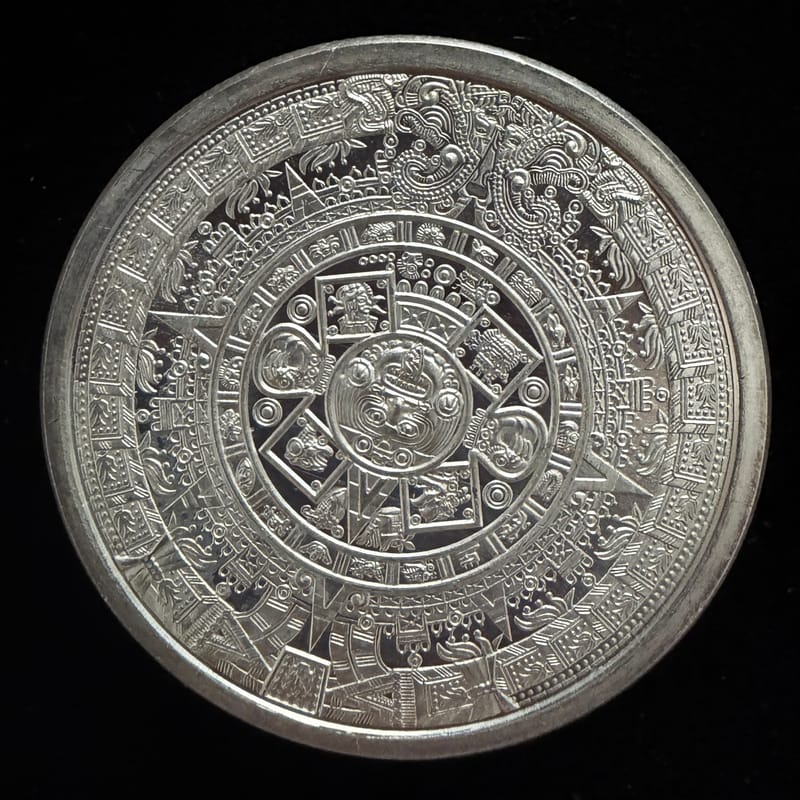 1 oz Aztec Calendar Silver Round .999 Fine Silver