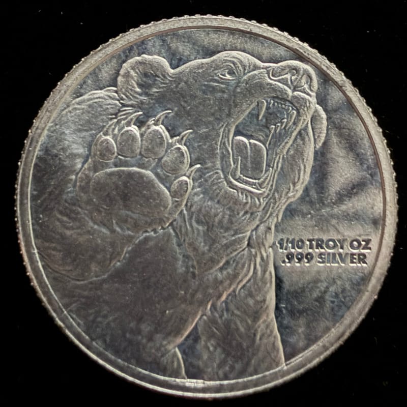 1/10 oz Bull & Bear Fractional Silver Round