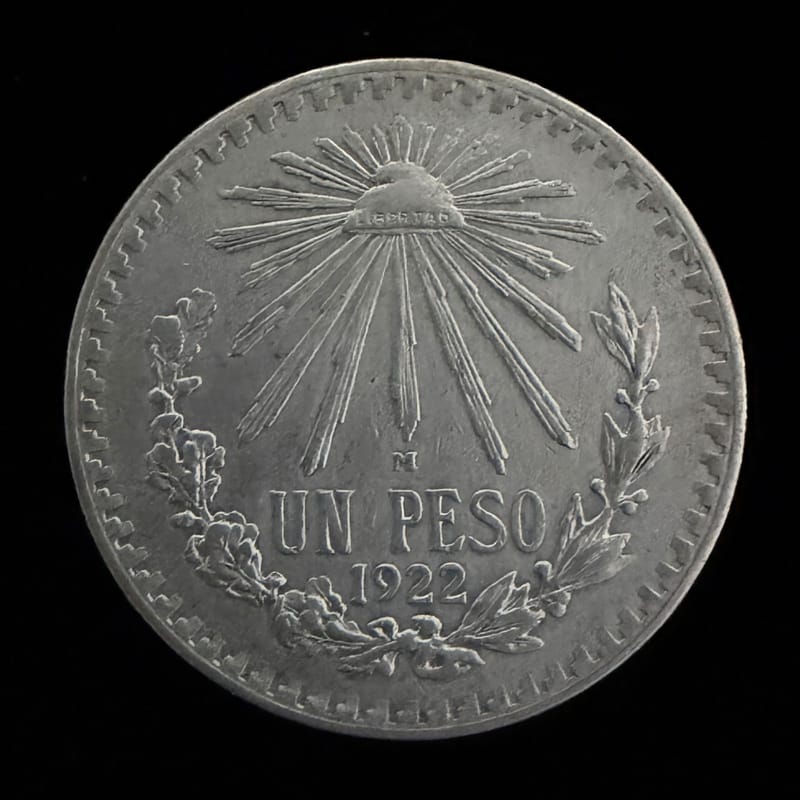 1922 Mexico 1 Peso .720 Silver Coin