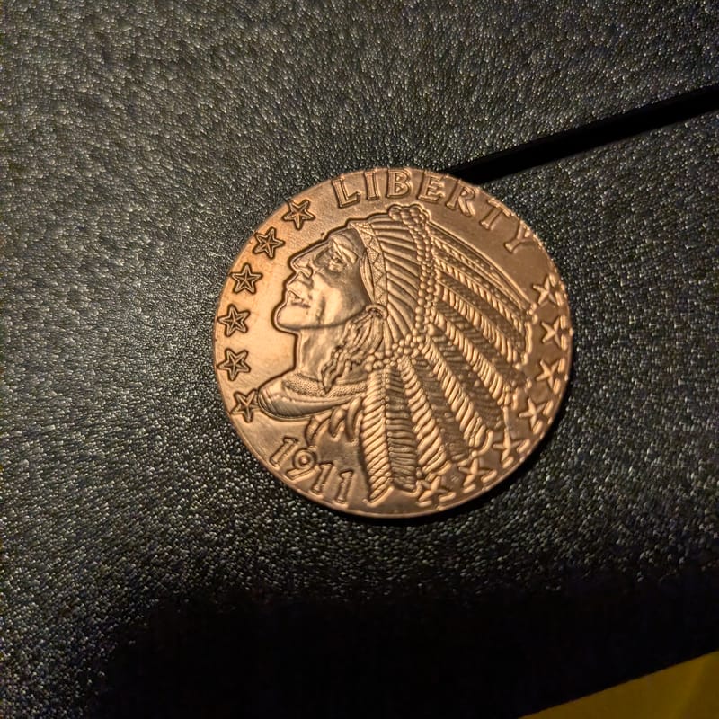 Incuse Indian Head Eagle 1 oz Copper Round