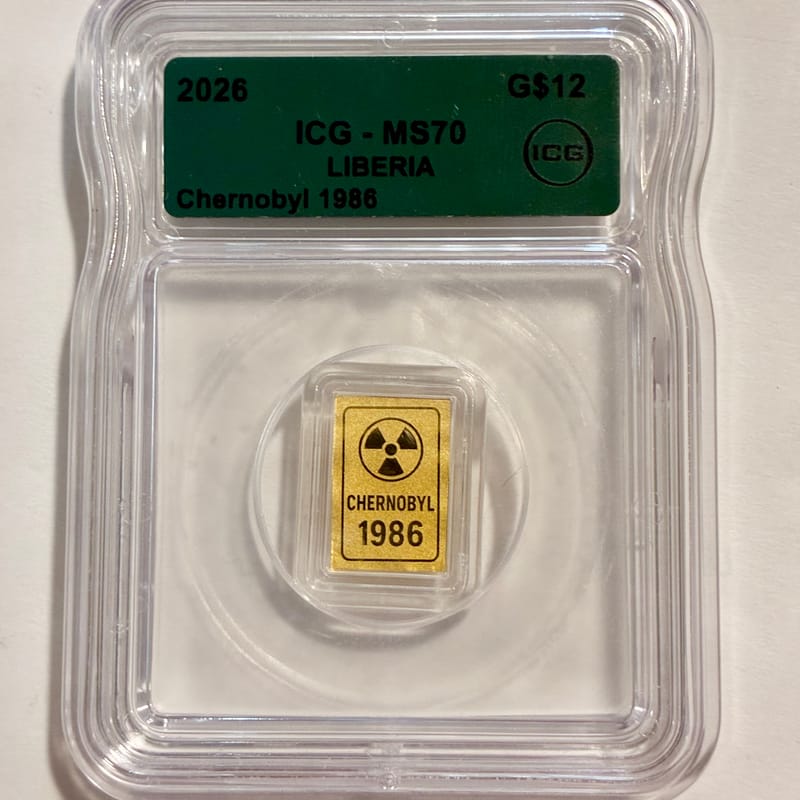 1/1000oz Gold Bar Chernobyl 1986 Radiation Theme i