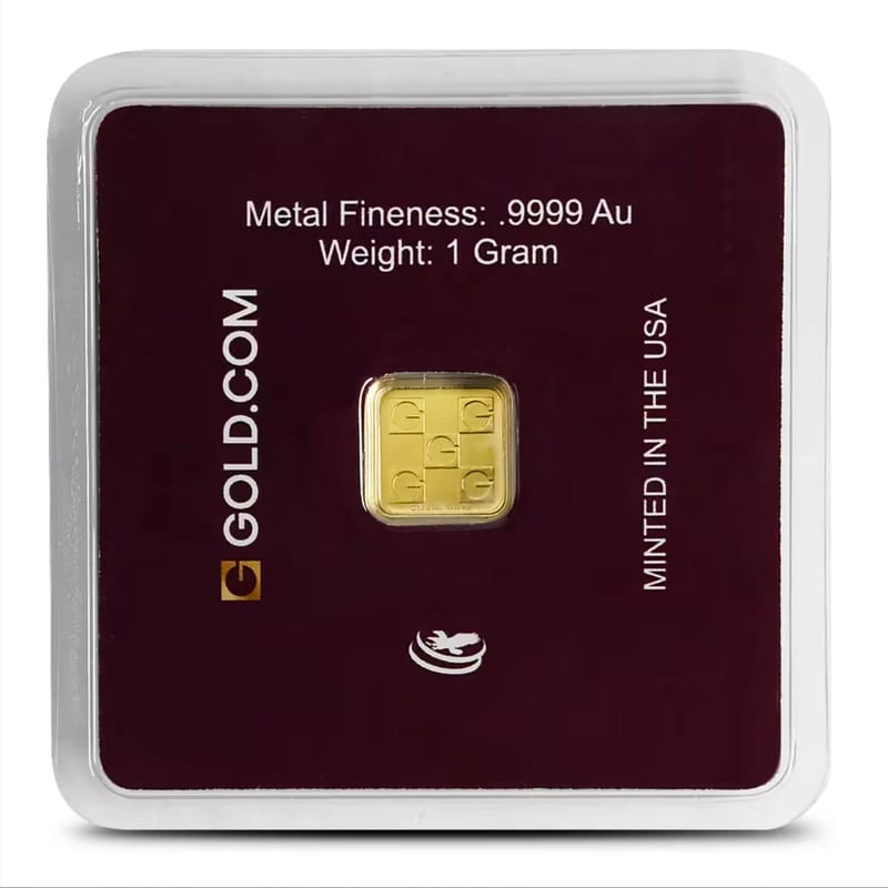 1 gram (.03215 troy oz) of .9999 pure gold