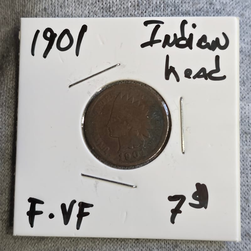 1901 Indian Head Cent in F-VF condition