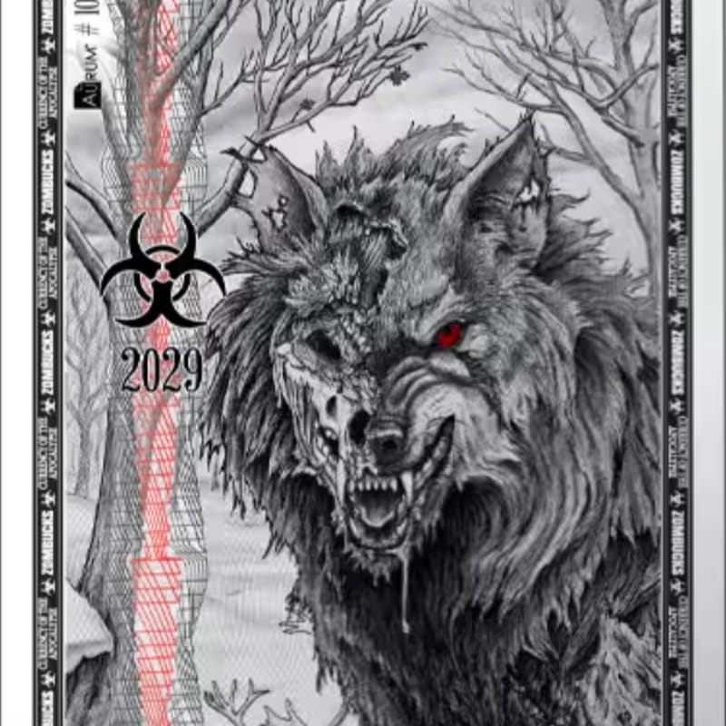 1 Zombucks World Necrowolf Silver Note (New)